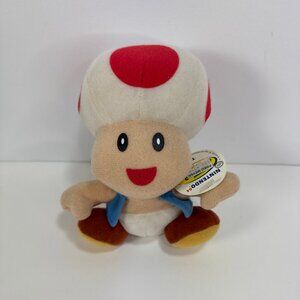 Vintage 1997 BD&A Nintendo Toad Plush Toy w/ Tag 5.5" tall